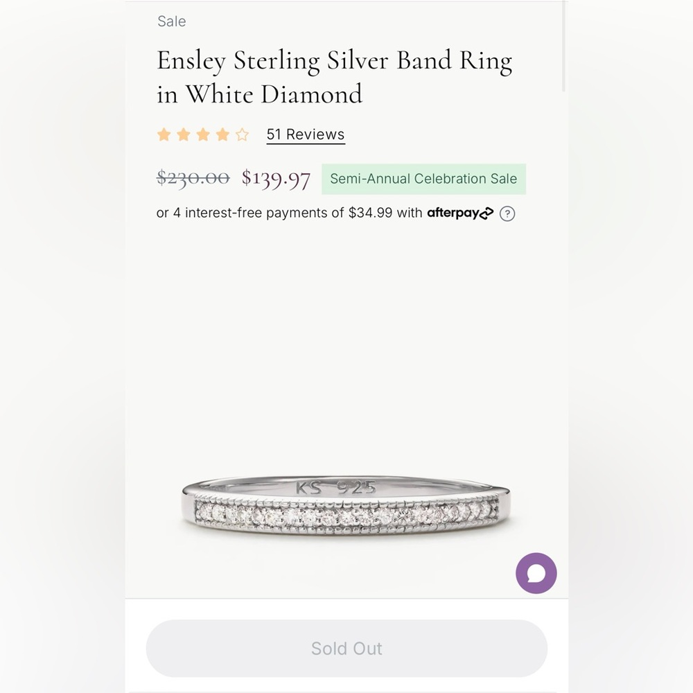 KENDRA SCOTT Ensley Sterling Silver Band Ring